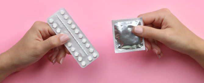 picture of condom and oral contraceptive pill used for contraception